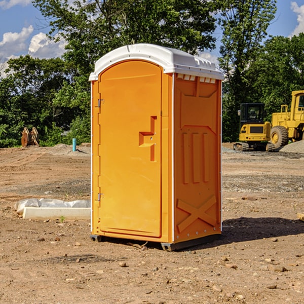 how often are the portable restrooms cleaned and serviced during a rental period in La Croft